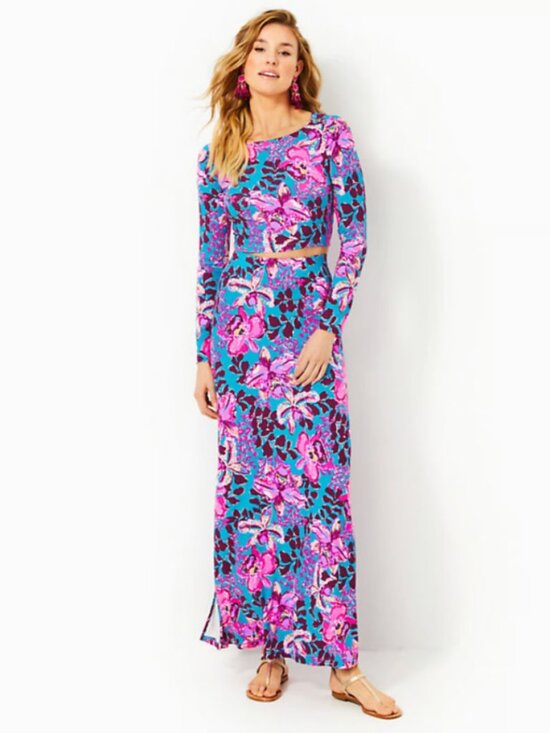 Lilly Pulitzer Dresses & Skirts - NWT Lilly Pulitzer Nessi Maxi Skirt & Crop Top 2-Piece Set